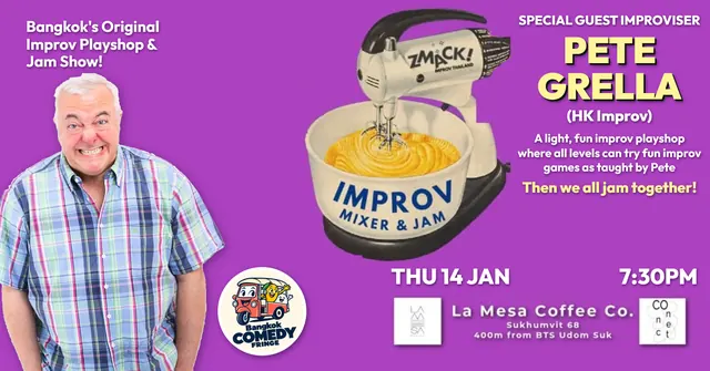 Poster for Zmack Improv Mixer & Jam with Pete Grella