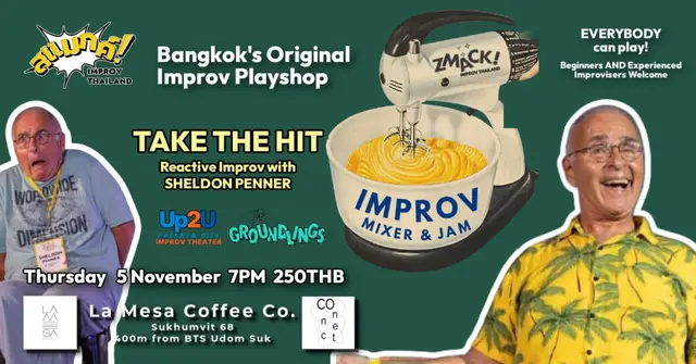 Poster for Improv Mixer & Jam: Take the Hit with Sheldon Penner
