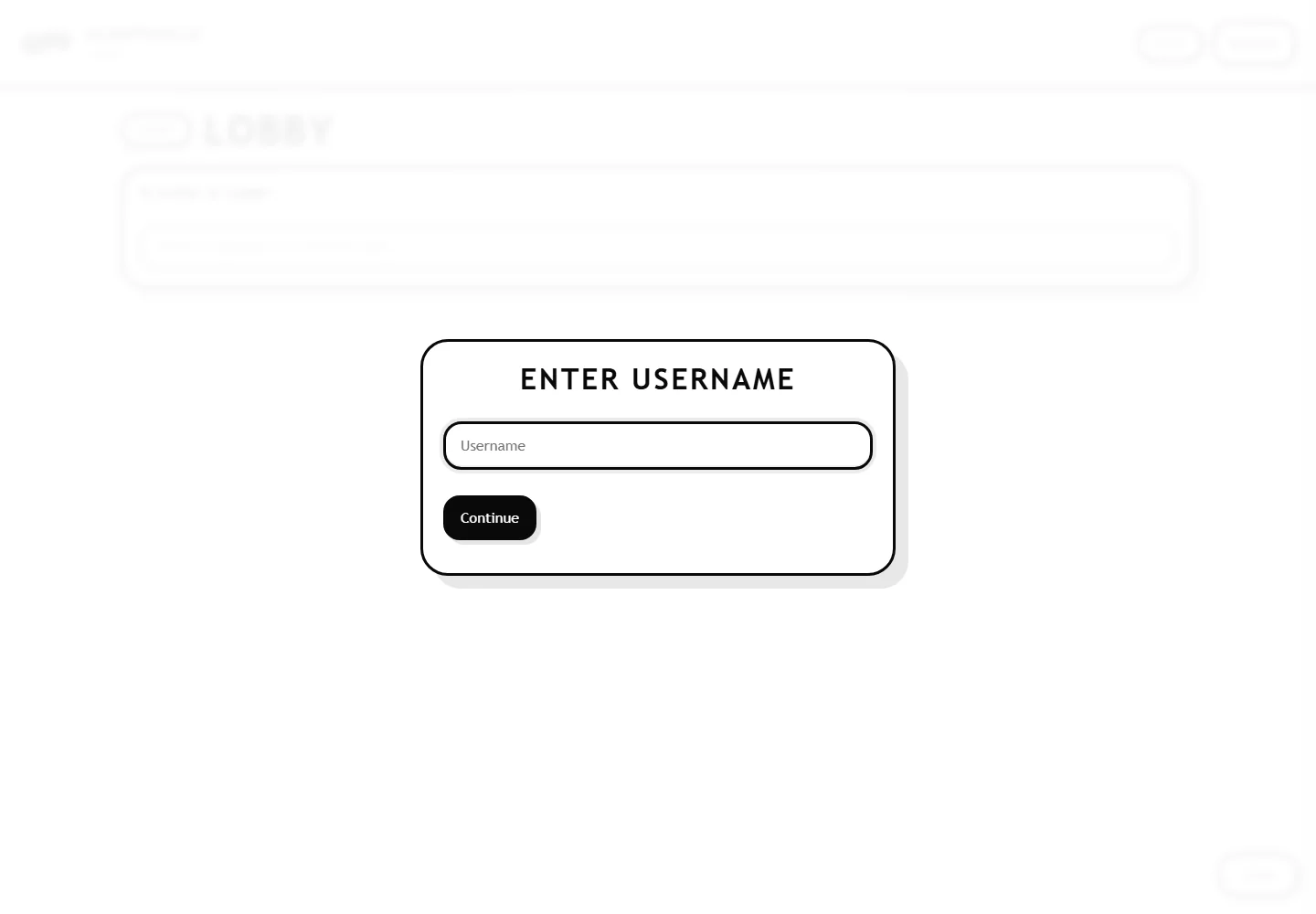 The Clootsville username screen before entering its multiplayer lobby