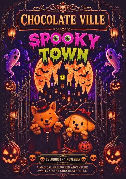 Poster for Spooky Town at Chocolate Ville