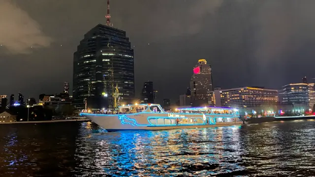 Unicorn Cruise on the river at night