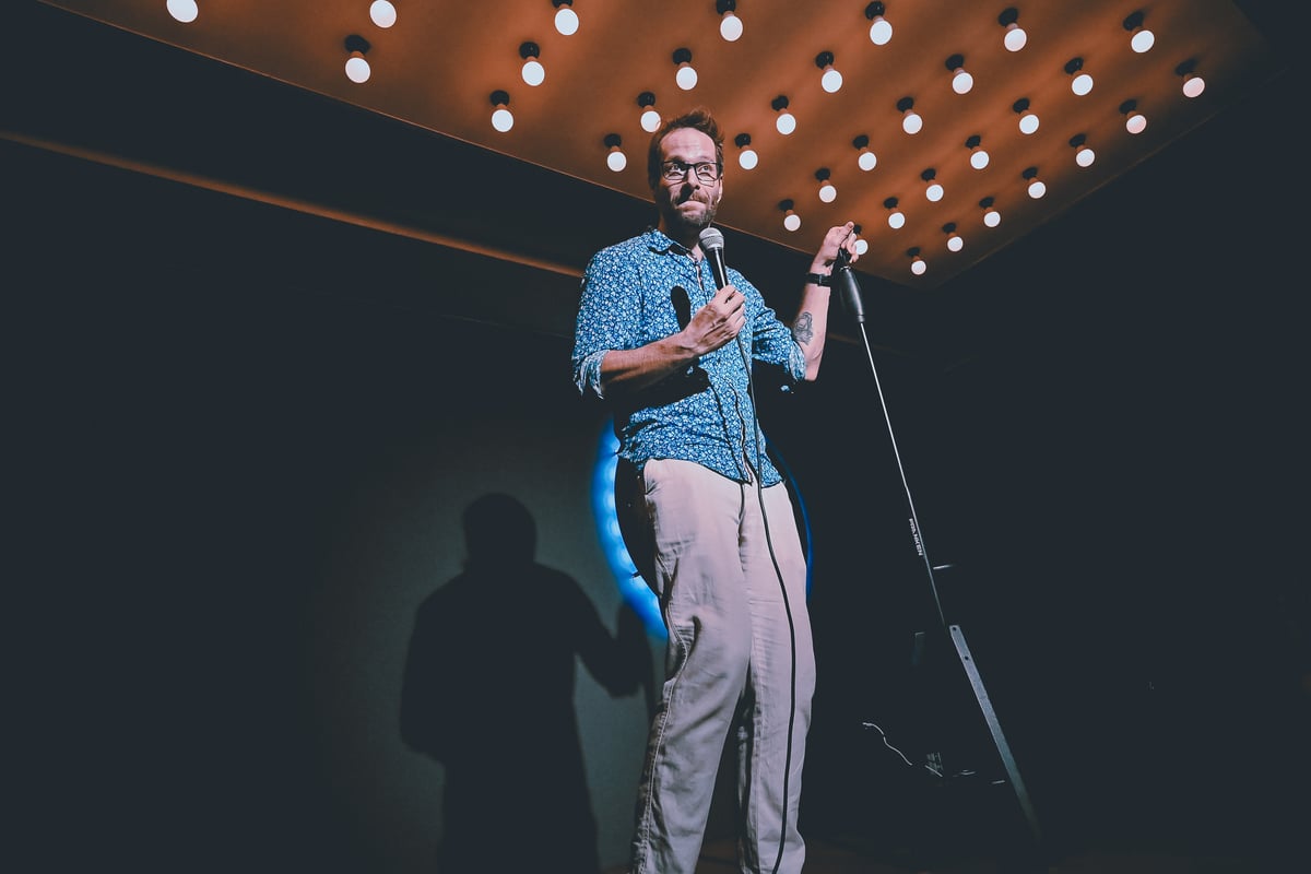 A stand-up performer at The Comedy Joint in Bangkok