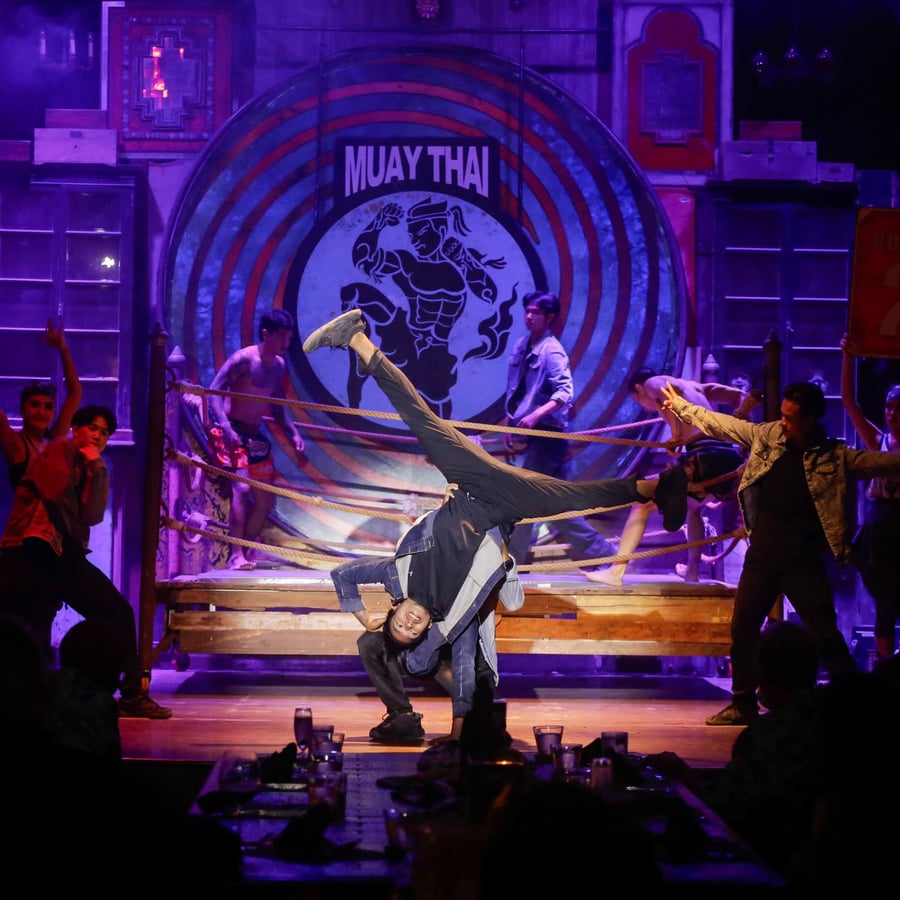 Performers on the Junkyard Theatre stage